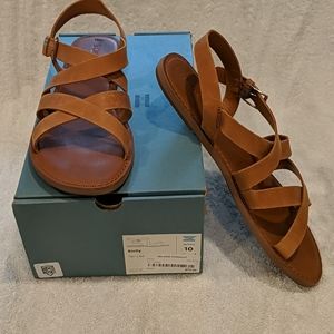 Toms Sicily Tan Leather Sandals